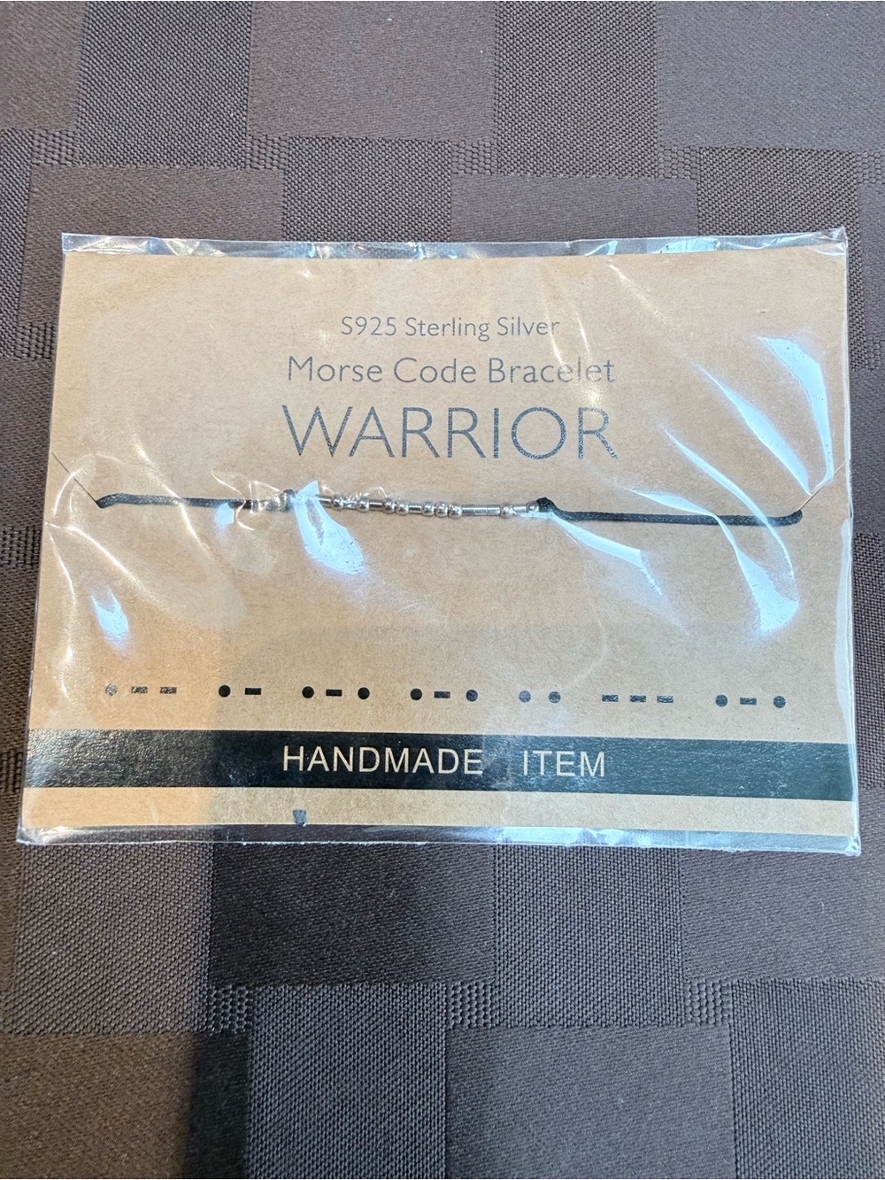 Brand New S925 Sterling Silver Morse Code "WARRIOR" Adjustable Bracelet
